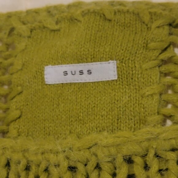Suss Green Alpaca Blend Open Knit Sweater | Size M/L - Picture 3 of 10